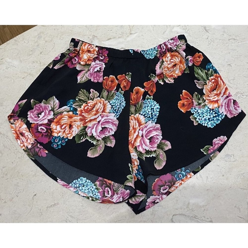 Ambience Apparel Shorts Floral Small Polyester Short Beach Resort Cruise